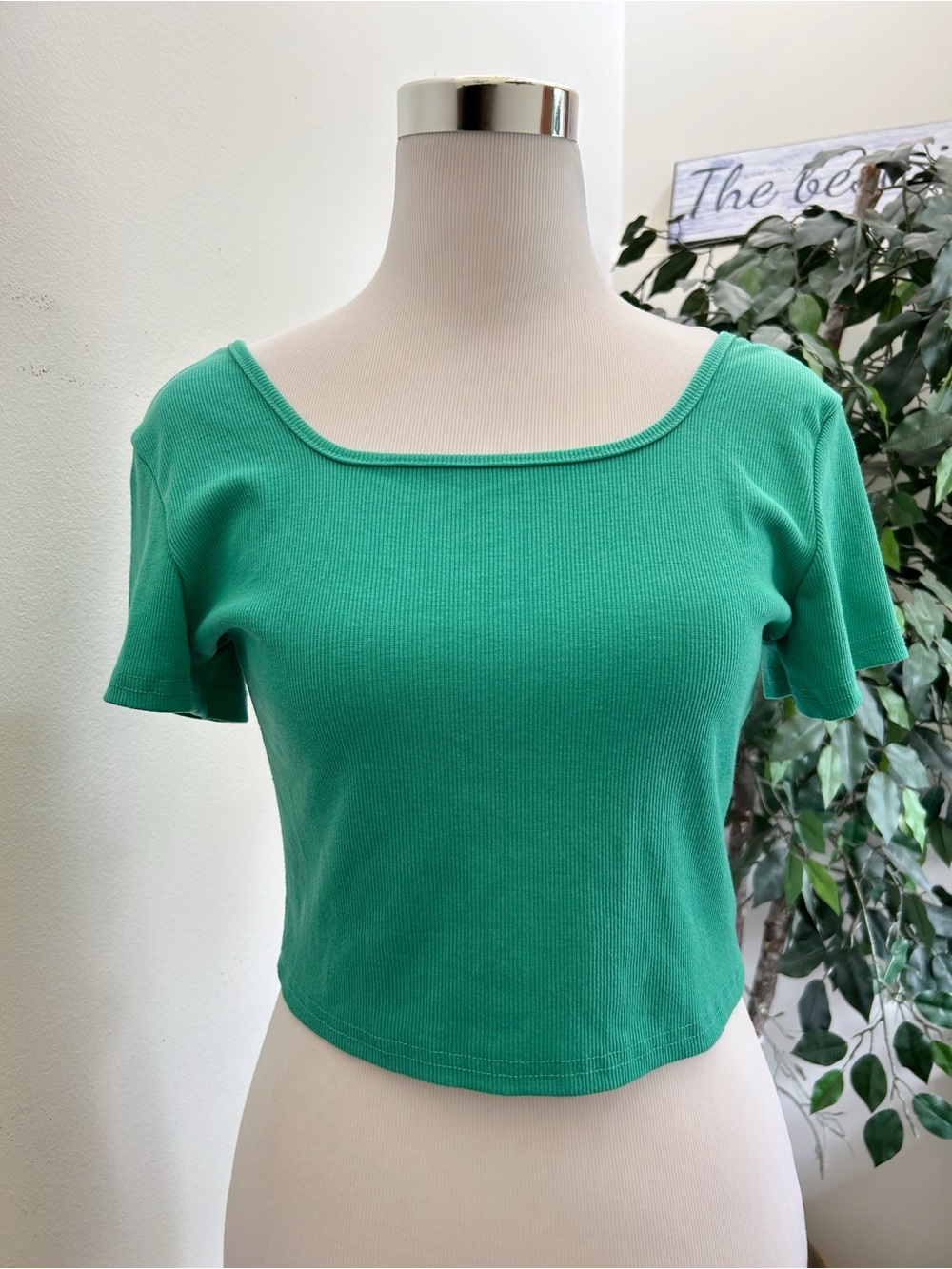 LC Design Collection Green Crop Top